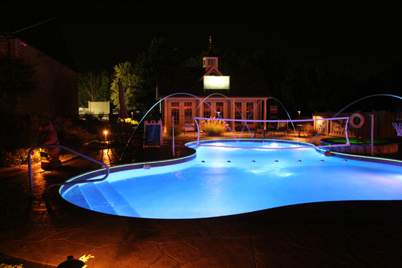 Swimming pool and stamped concrete project example 139